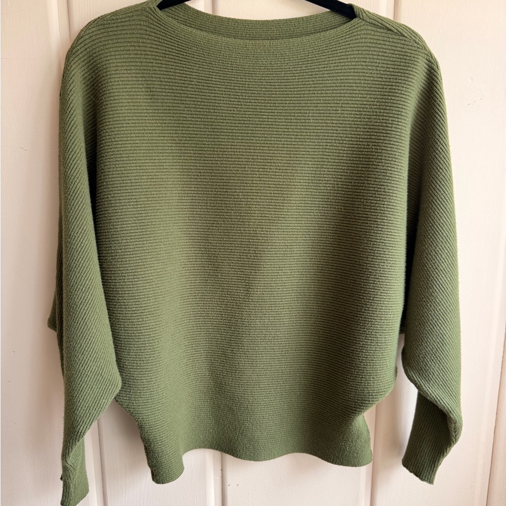 Olive Green Women's Batwing Sweater SzM